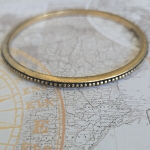Gold Beaded Edge Bangle Bracelet - Women Jewelry